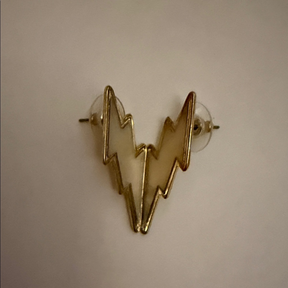 Gold Lightning Bolt Earrings